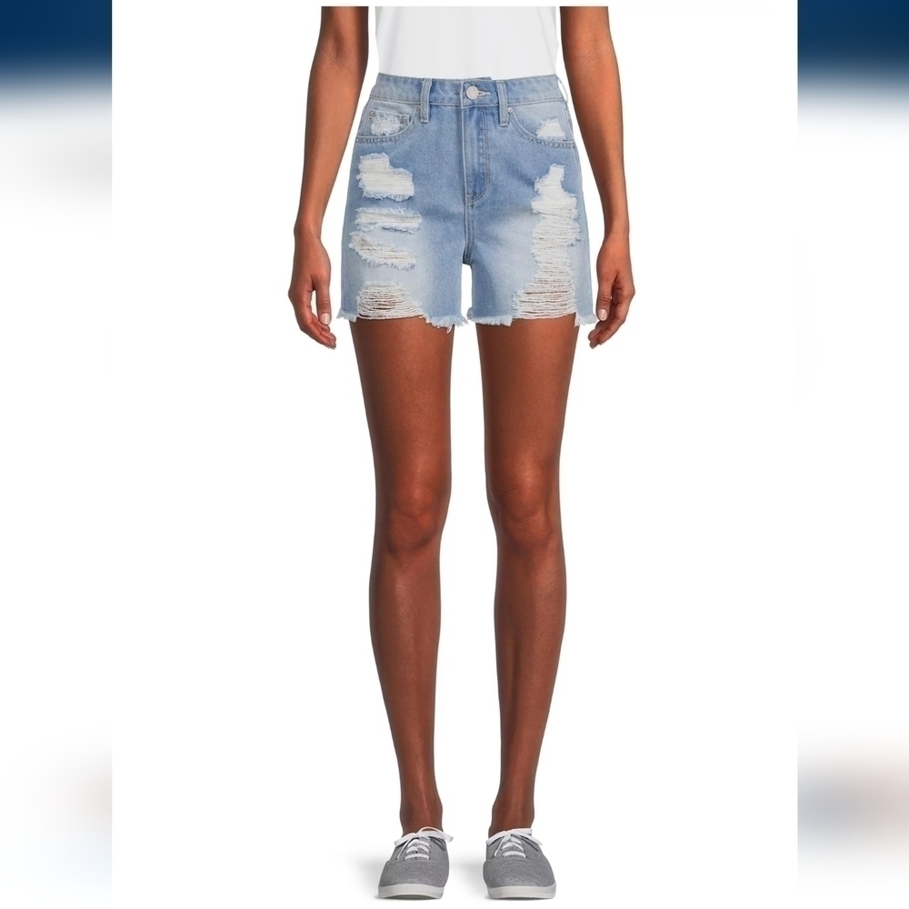 Indigo Rein Destructed Denim Shorts
